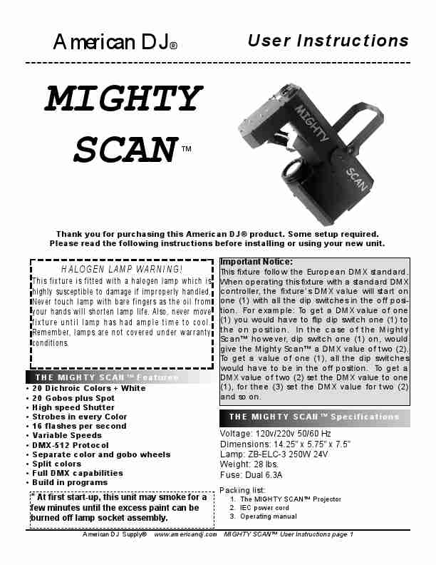 American DJ DJ Equipment Mighty Scan-page_pdf